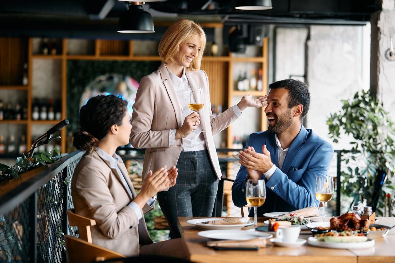 I think we deserve to celebrate after a successful business deal!